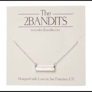 Rachel Zoe-The 2 Bandits Silver with Opal bar Necklace